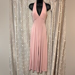 Forever 21 Blush Pink Halter Wide Leg Jumpsuit Size Small